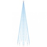 Brad de Craciun pe catarg, 310 LED-uri, albastru, 300 cm