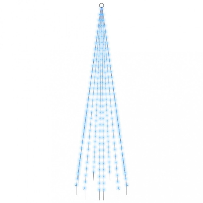 Brad de Craciun pe catarg, 310 LED-uri, albastru, 300 cm