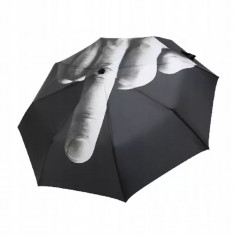 Umbrela pliabila, model "Degetul mijlociu", Gonga® Negru