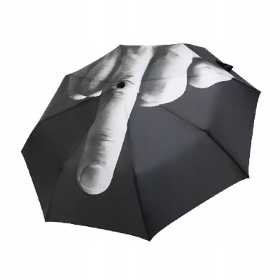 Umbrela pliabila, model &amp;quot;Degetul mijlociu&amp;quot;, Gonga&amp;reg; Negru foto