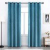 Set draperii din catifea cu inele crom, Premium, 250x210 cm, densitate 700 g/mp, Turcoaz, 2 buc