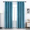 Set draperii din catifea cu inele crom, Premium, 250x210 cm, densitate 700 g/mp, Turcoaz, 2 buc