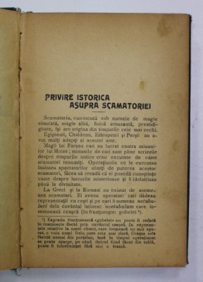 SCAMATORIA - PRIVIRE ISTORICA , PRINCIPII GENERALE , DIVERSE SCAMATORII CU MONEDE , CARTI DE JOC , COMBINATII , ETC. , EDITIE INTERBELICA , LIPSA PAG foto