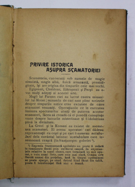 SCAMATORIA - PRIVIRE ISTORICA , PRINCIPII GENERALE , DIVERSE SCAMATORII CU MONEDE , CARTI DE JOC , COMBINATII , ETC. , EDITIE INTERBELICA , LIPSA PAG