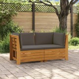 vidaXL Set de canapele de exterior 2 Bucată Maro Lemn Solid de Acacia 3403105