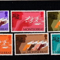 Montserrat 1974-UPU,Centenar,Serie 6 valori,dantelate,MNH,Mi.305-310