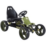HOMCOM Kart cu Pedale pentru Copii de 3-6 Ani cu Scaun Reglabil și Fr&acirc;nă de M&acirc;nă, 105x54x61 cm, Verde | Aosom Romania