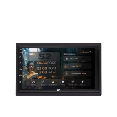 Navigatie 2DIN Universal 2GB RAM Android 13 GPS Wi-FI Carplay Android Auto USB Bluetooth Radio Waze Touchscreen 7 inch foto