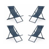 Cumpara ieftin Set 4 scaune gradina albastre Taylor 60.5x101.5x73.5 cm