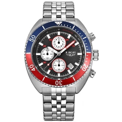 Ceas barbati Lige Elegant Business Argintiu Quartz Indici luminosi Analog Data foto