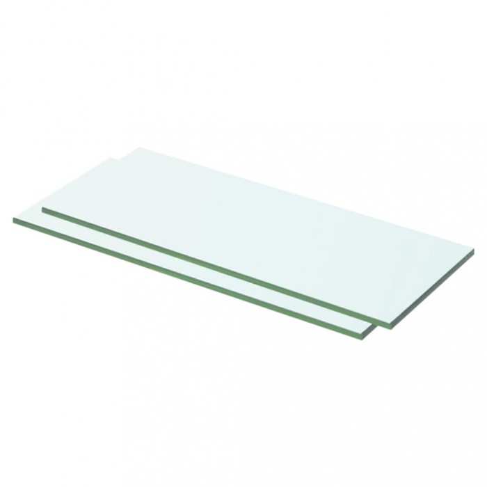 Gossi rafturi, 2 buc., 50 x 15 cm, panouri sticla transparenta