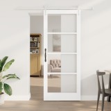 Ușă Glisantă vidaXL cu Set de Hardware Alb 86x211 cm Lemn Masiv Pin