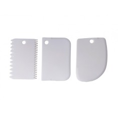 Set 3 Spatule flexibile pentru Ornare torturi, Alb, 11 cm, 323COF-2