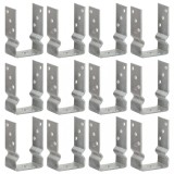 VidaXL Ancore de gard, 12 buc., argintiu, 9x6x15 cm, oțel galvanizat