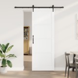 Ușa glisantă vidaXL cu set hardware alb 83x232 cm lemn solid de pin