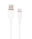 CABLU alimentare si date GEMBIRD, pt. smartphone, USB 2.0 (T) la USB 2.0 Type-C (T), 1.5m, protectie silicon, alb, &quot;CC-USB2S-AMCM-1.5M-W&quot; (timbru verd