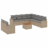 Cumpara ieftin Patio Sofa Set 9-Locuri Amestec de bej si gri deschis