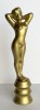 Eva - statueta erotica aurie, turnata din fonta, cu postament, sculptura nud feminin