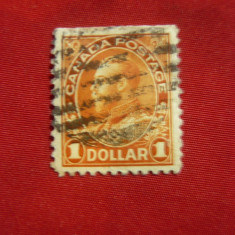 Timbru Canada 1922 Rege George V in uniforma 1$ orange stampilat