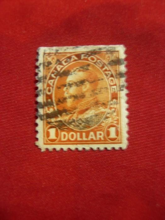 Timbru Canada 1922 Rege George V in uniforma 1$ orange stampilat