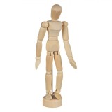 Manechin Lemn Educativ, Articulat, &Icirc;nălțime 15cm, Oem