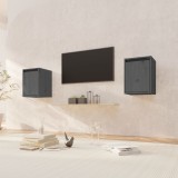 vidaXL Dulapuri de perete 2 buc. gri, 30x30x40 cm, lemn masiv de pin 813480