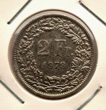 Elvetia 2 Francs 1979 franci km # 21a Helvetia in picioare, Europa