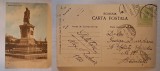 Carte Postala veche, circulata, datata 1910, Statuia Miron Costin - Iasi, Sinaia, Printata