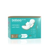 Absorbante De Unica Folosinta Baboo-10 bucati, Marime 3 Lungime 245 mm