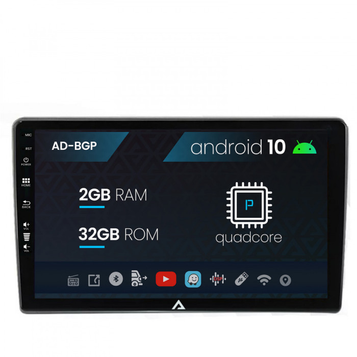 Navigatie Fiat Ducato, Citroen Jumper, Peugeot Boxer, Android 10, P-Quadcore 2GB RAM + 32GB ROM, 9 Inch - AD-BGP9002+AD-BGRKIT355