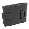 Portofel Barbati Piele Naturala La Scala Luxury Negru, 12x9.5 cm, Multe Compartimente Carduri, Buzunar Monede, Cadou