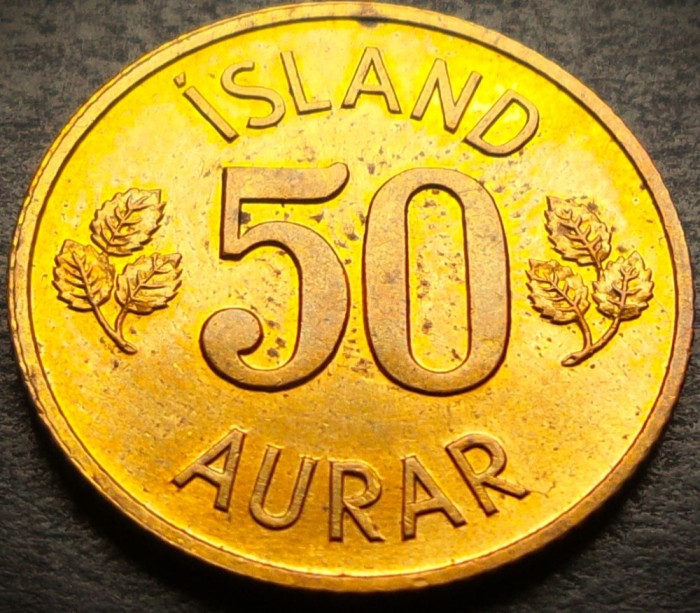 Moneda 50 AURAR - ISLANDA, anul 1971 * cod 3868 B = UNC DIN FASIC!