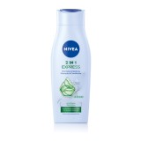 Sampon si Balsam 2 in 1 cu ser pentru stralucire si extract de Aloe Vera Express, 400ml, Nivea