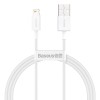 CABLU alimentare si date Baseus Superior, Fast Charging Data Cable pt. smartphone, USB la Lightning Iphone 2.4A, 1m, alb &quot;CALYS-A02&quot; (timbru verde 0.0
