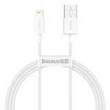 CABLU alimentare si date Baseus Superior, Fast Charging Data Cable pt. smartphone, USB la Lightning Iphone 2.4A, 1m, alb &quot;CALYS-A02&quot; (timbru verde 0.0