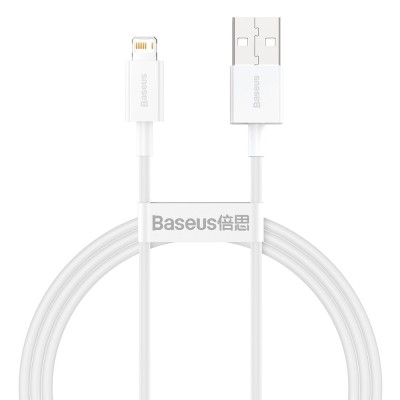 CABLU alimentare si date Baseus Superior, Fast Charging Data Cable pt. smartphone, USB la Lightning Iphone 2.4A, 1m, alb &amp;quot;CALYS-A02&amp;quot; (timbru verde 0.0 foto