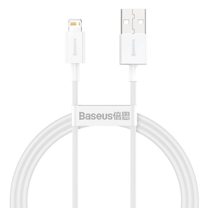 CABLU alimentare si date Baseus Superior, Fast Charging Data Cable pt. smartphone, USB la Lightning Iphone 2.4A, 1m, alb &quot;CALYS-A02&quot; (timbru verde 0.0