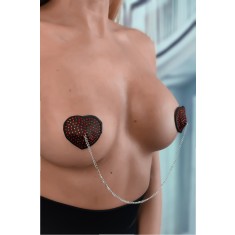 TE159-115 Accesorii fetish pentru sani accesorizate cu lanturi metalice