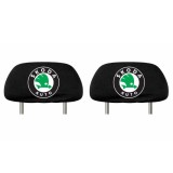 Set 2 huse tetiere negre, pentru gama auto SKODA