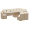 Set canapele de gradina cu perne, 11 piese, bej, poliratan