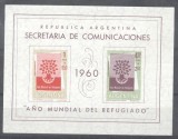 Argentina 1960 World Refugee Year, imperf. sheet, MNH, fold AS.101, Nestampilat