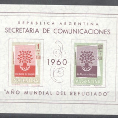 Argentina 1960 World Refugee Year, imperf. sheet, MNH, fold AS.101