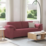 vidaXL Sofa cu 3 locuri Roșu Vin 220 cm țesătură 4105240