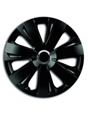 Set capace roti 15` negre cu inel cromat energy 4buc foto