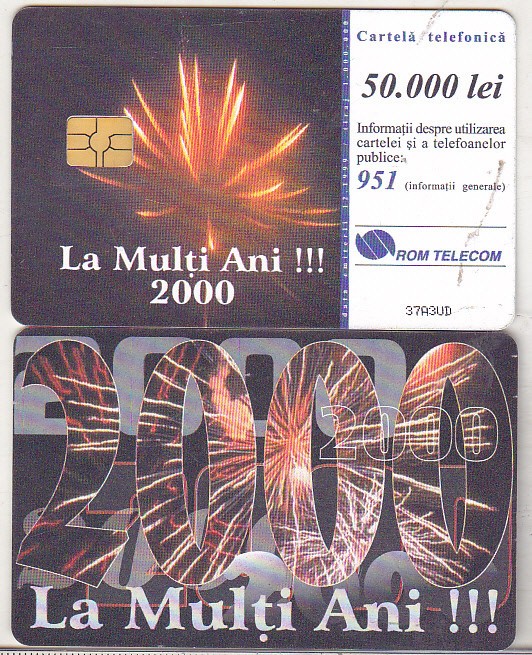 bnk card Cartela telefonica 1999 - La Multi Ani 2000 - RO-ROM-0049
