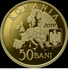 50 Bani 2019 Proof Presedintia Consiliului UE , Lupul Dacic foto