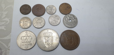 monede norvegia 11 buc foto