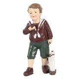 Figurina Craciun Baietel polirasina multicolora 6x5x15 cm
