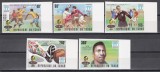 Ciad 1978 - Cupa Mondială de Fotbal - Argentina, Serie NDT + 5 Colite DE LUX NDT, Supratipar cu echipe și scoruri din finalele anterioare, 4 POZE, MNH