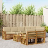 vidaXL Seturi de canapele 9 pcs Natural și Bej Lemn Solid de Acacia 3375053
